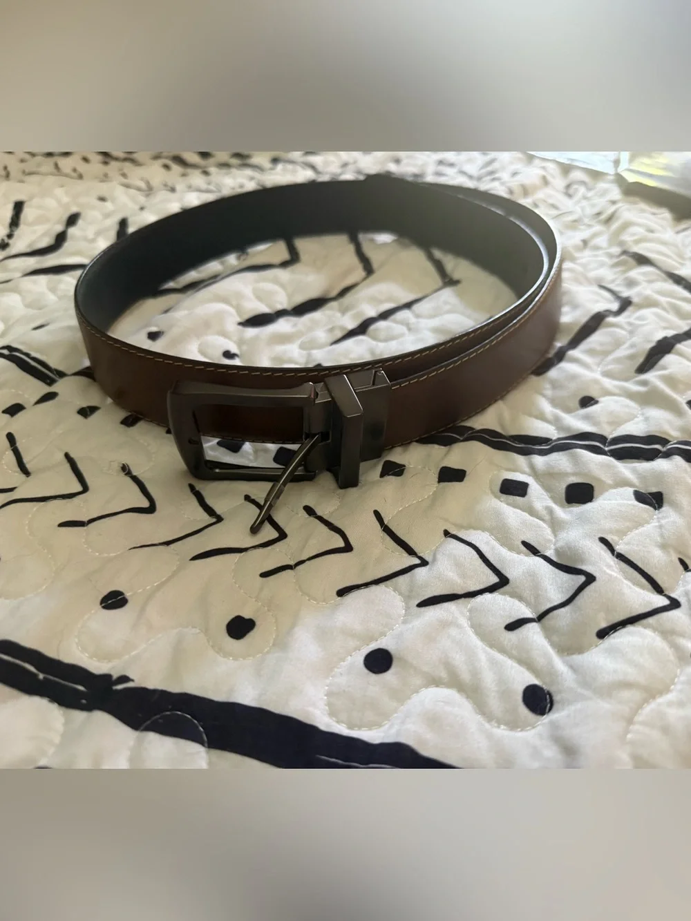 Rawlings Brown Leather Belt with Dark Metal Buckle